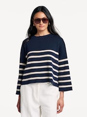 Weekend MaxMara Blue Pinide Striped Jumper - Image 1 of 5