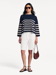 Weekend MaxMara Blue Pinide Striped Jumper - Image 3 of 5
