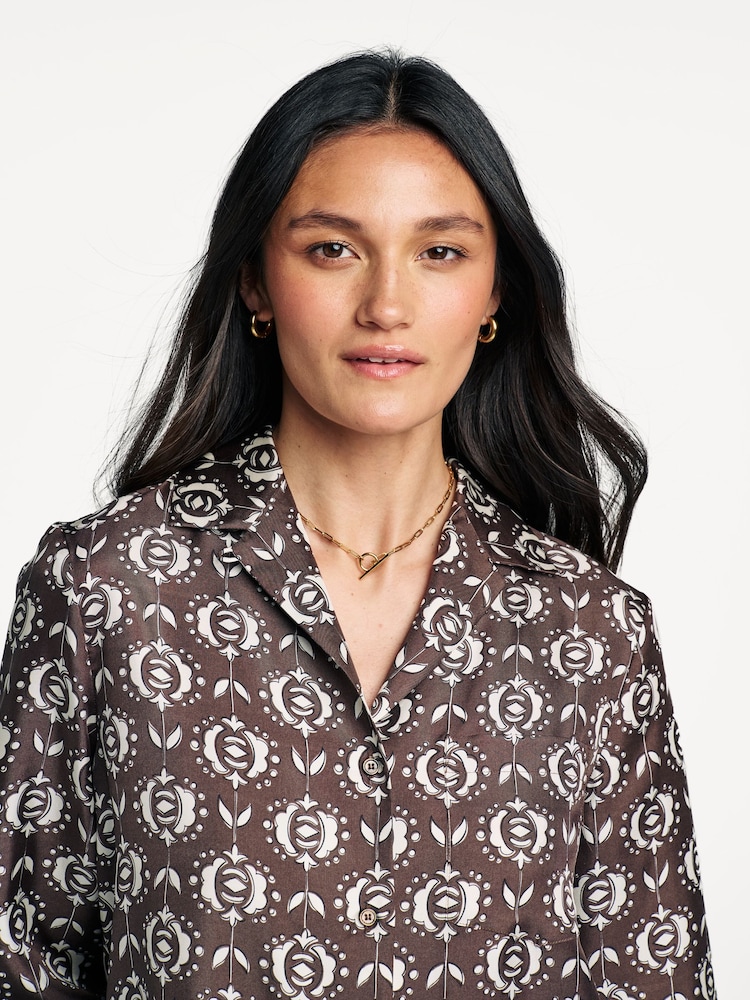 Weekend MaxMara Brown Oncia Printed Blouse - Image 5 of 5