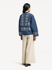 Weekend MaxMara Blue Jader Embroidery Quilted Jacket - Image 3 of 4