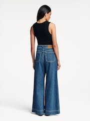 Weekend MaxMara Blue Vega Wide Leg Jeans - Image 4 of 6
