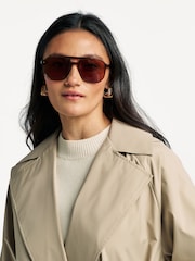 Weekend MaxMara Brown Fatto Trench Coat - Image 8 of 10