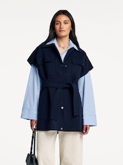 Weekend MaxMara Blue Elegia Utility Shirt - Image 1 of 6
