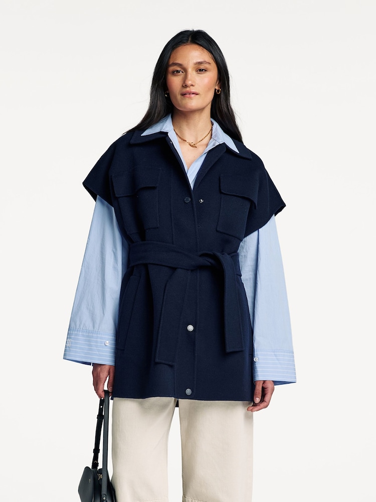 Weekend MaxMara Blue Elegia Utility Shirt - Image 1 of 6