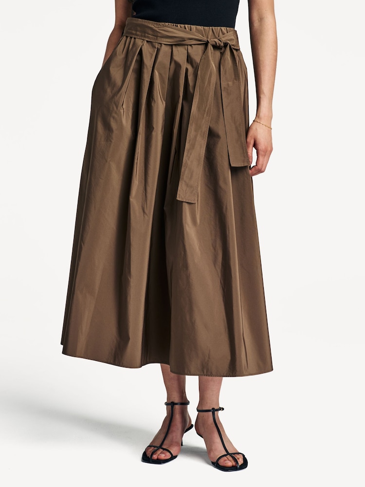 Weekend MaxMara Brown Zarda Pleated Skirt - Image 1 of 5