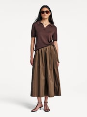 Weekend MaxMara Brown Zarda Pleated Skirt - Image 2 of 5