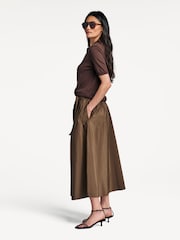 Weekend MaxMara Brown Zarda Pleated Skirt - Image 3 of 5