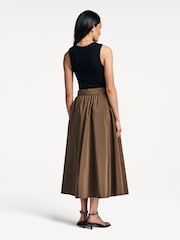 Weekend MaxMara Brown Zarda Pleated Skirt - Image 4 of 5