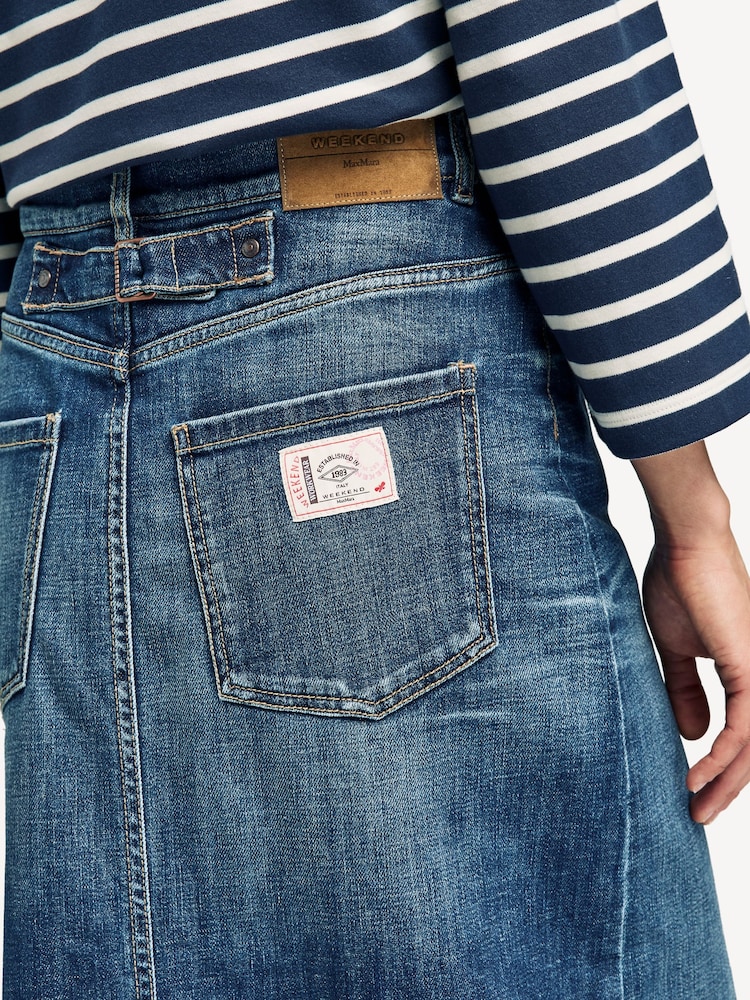 Weekend MaxMara Blue Zarelia Denim Midi Skirt - Image 5 of 5