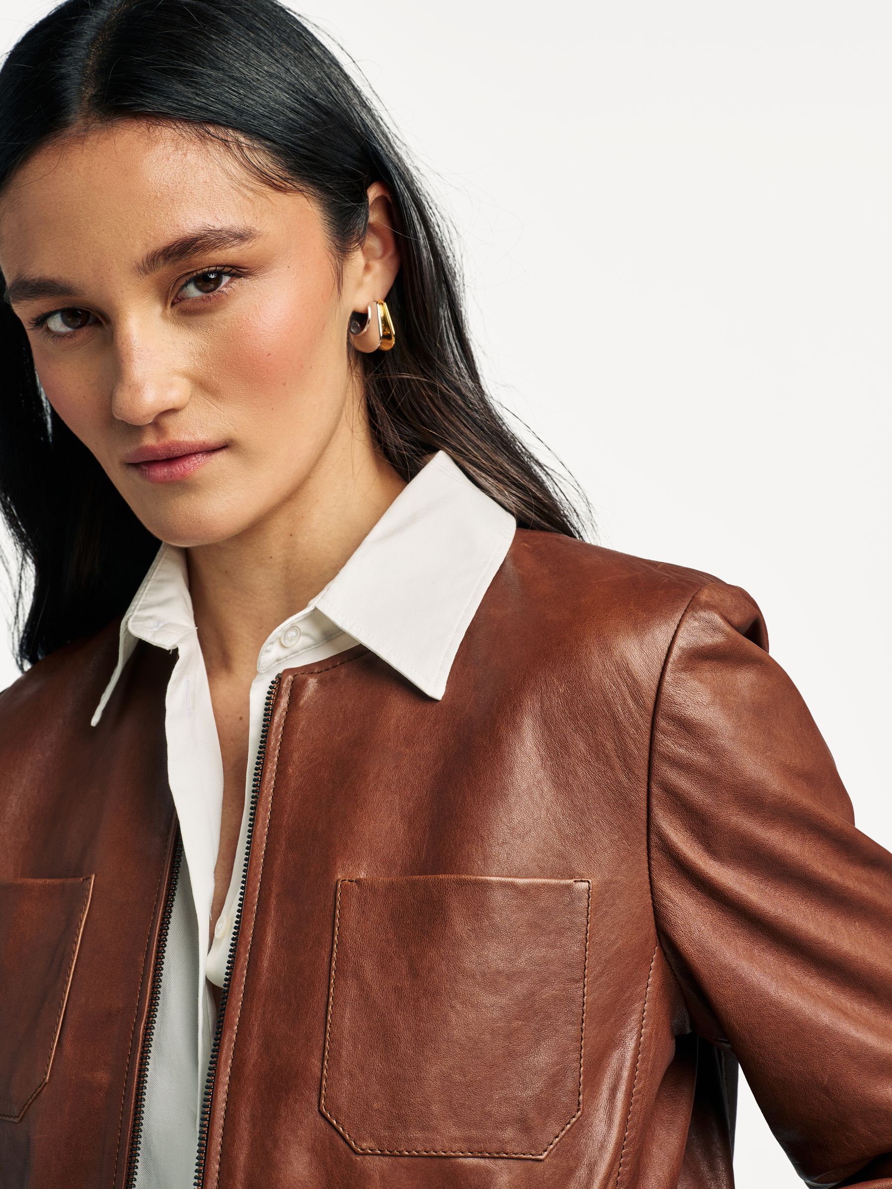 Weekend MaxMara Brown Otto Leather Jacket | Seasons