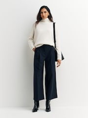 Weekend MaxMara Blue Vettura Wide Leg Pleated Trousers - Image 1 of 6