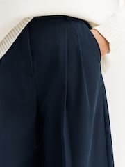 Weekend MaxMara Blue Vettura Wide Leg Pleated Trousers - Image 5 of 6