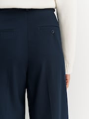 Weekend MaxMara Blue Vettura Wide Leg Pleated Trousers - Image 6 of 6