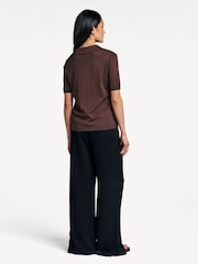 Weekend MaxMara Brown Roncolo Polo Shirt - Image 3 of 5