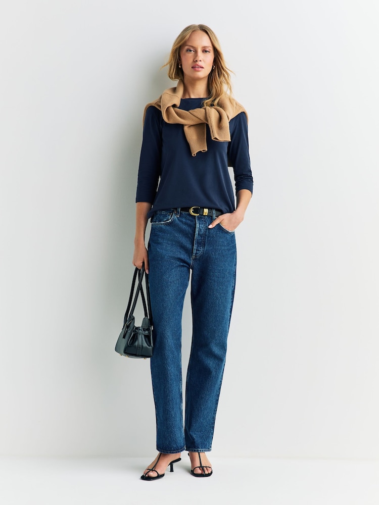Weekend MaxMara Blue Multia Long Sleeve T-Shirt - Image 2 of 5 Weekend MaxMara Blue Multia Long Sleeve T-Shirt - Image 2 of 5