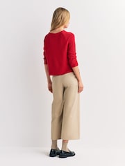 Weekend MaxMara Red Addotto Crop Sleeve Jumper - Image 2 of 5