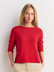 Weekend MaxMara Red Addotto Crop Sleeve Jumper - Image 4 of 5