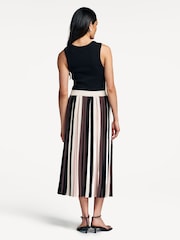 Weekend MaxMara Black Pleiadi Striped Pleated Midi Skirt - Image 4 of 6
