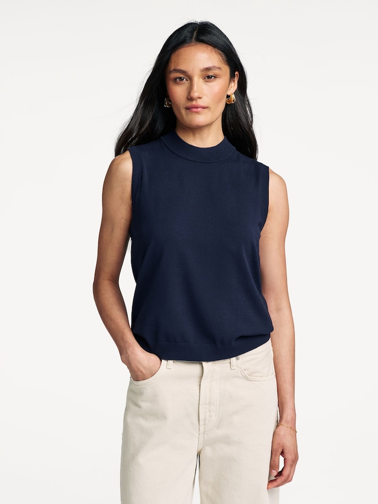 Weekend MaxMara Blue Nazione Knit Tank - Image 1 of 5
