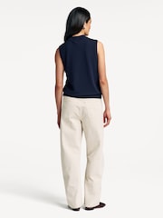 Weekend MaxMara Blue Nazione Knit Tank - Image 2 of 5
