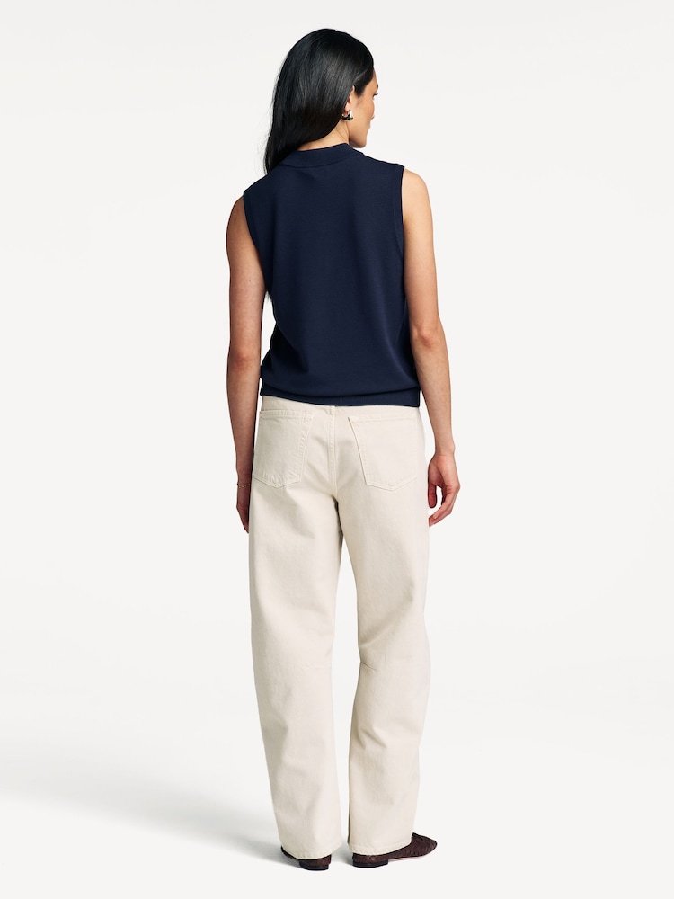 Weekend MaxMara Blue Nazione Knit Tank - Image 2 of 5 Weekend MaxMara Blue Nazione Knit Tank - Image 2 of 5