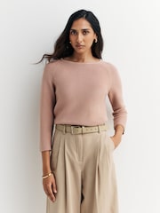 Weekend MaxMara Brown Addotto Crop Sleeve Jumper - Image 1 of 5