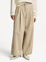 Weekend MaxMara Brown Vettura Wide Leg Pleated Trousers - Image 1 of 6