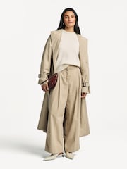 Weekend MaxMara Brown Vettura Wide Leg Pleated Trousers - Image 2 of 6