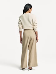 Weekend MaxMara Brown Vettura Wide Leg Pleated Trousers - Image 3 of 6