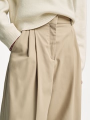 Weekend MaxMara Brown Vettura Wide Leg Pleated Trousers - Image 6 of 6