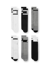 Nike Black/Grey Kids Cushioned Crew Socks 6 Pack - Image 2 of 4