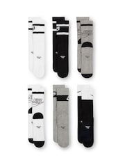 Nike Black/Grey Kids Cushioned Crew Socks 6 Pack - Image 3 of 4