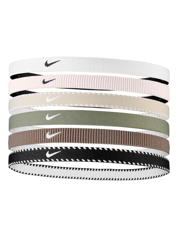 Nike Black/Green Flex Classic Headbands 6 Pack - Image 1 of 1