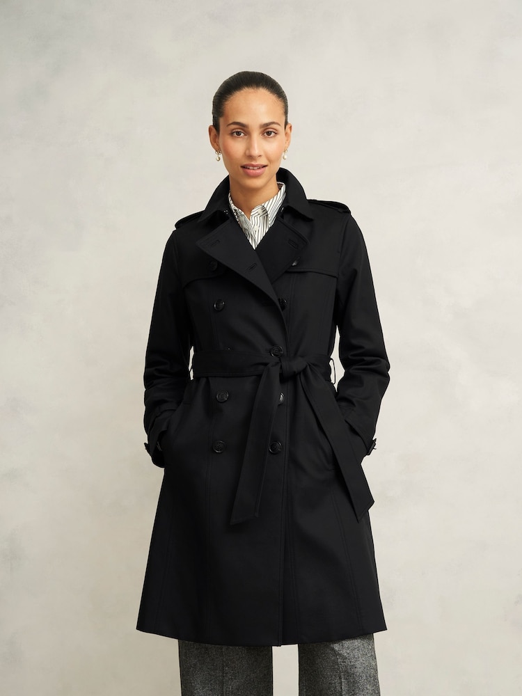 Hobbs Black Petite Skylar Trench Coat - Image 1 of 5 Hobbs Black Petite Skylar Trench Coat - Image 1 of 5