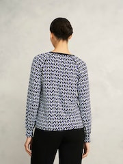 Hobbs Blue Zelia Printed Top - Image 2 of 3