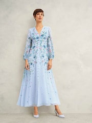 Hobbs Blue Petite Caversham Dress - Image 1 of 4