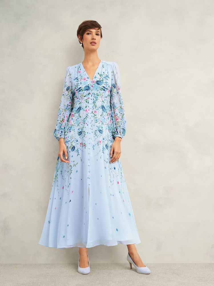 Hobbs Blue Petite Caversham Dress - Image 1 of 4