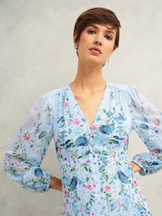 Hobbs Blue Petite Caversham Dress - Image 2 of 4