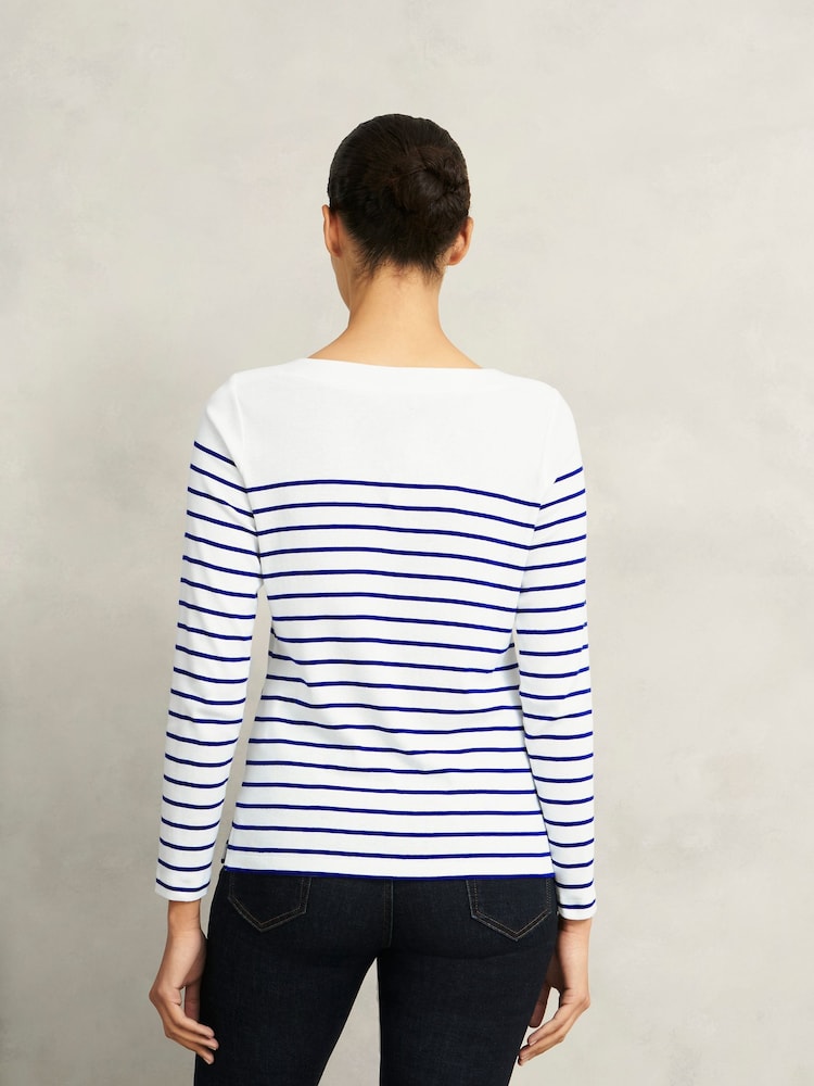 Hobbs Blue Constance 100% Cotton Top - Image 2 of 4