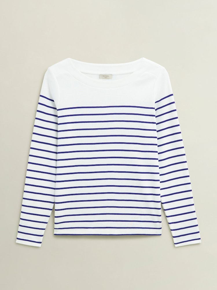 Hobbs Blue Constance 100% Cotton Top - Image 4 of 4