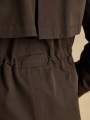 Joules Warmwell Brown Waterproof Fleece Lined Raincoat with Hood - Image 9 of 11