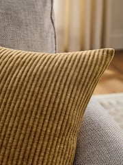 Ochre Yellow 59 x 59cm Corded Chenille Cushion - Image 2 of 5