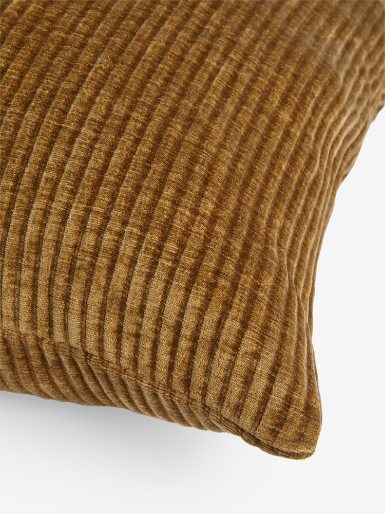 Ochre Yellow 59 x 59cm Corded Chenille Cushion - Image 5 of 5