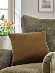 Ochre Yellow Loxley Velvet 50 x 50cm Knife Edge Cushion - Image 1 of 3