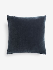 Blue Loxley Velvet 50 x 50cm Knife Edge Cushion - Image 3 of 3