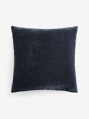 Blue Loxley Velvet 50 x 50cm Knife Edge Cushion - Image 4 of 4