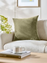 Green Loxley Velvet 50 x 50cm Knife Edge Cushion - Image 1 of 4