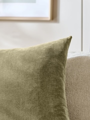 Green Loxley Velvet 50 x 50cm Knife Edge Cushion - Image 2 of 4