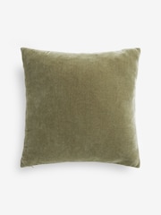 Green Loxley Velvet 50 x 50cm Knife Edge Cushion - Image 3 of 4