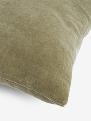 Green Loxley Velvet 50 x 50cm Knife Edge Cushion - Image 4 of 4